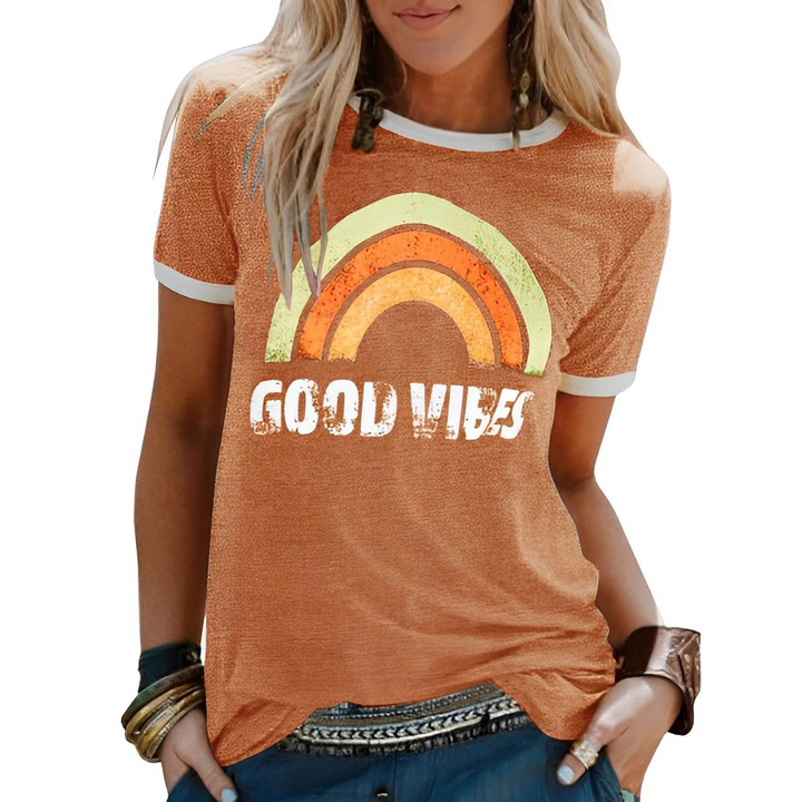 Nova | Women's Vintage Rainbow Print Graphic Tee