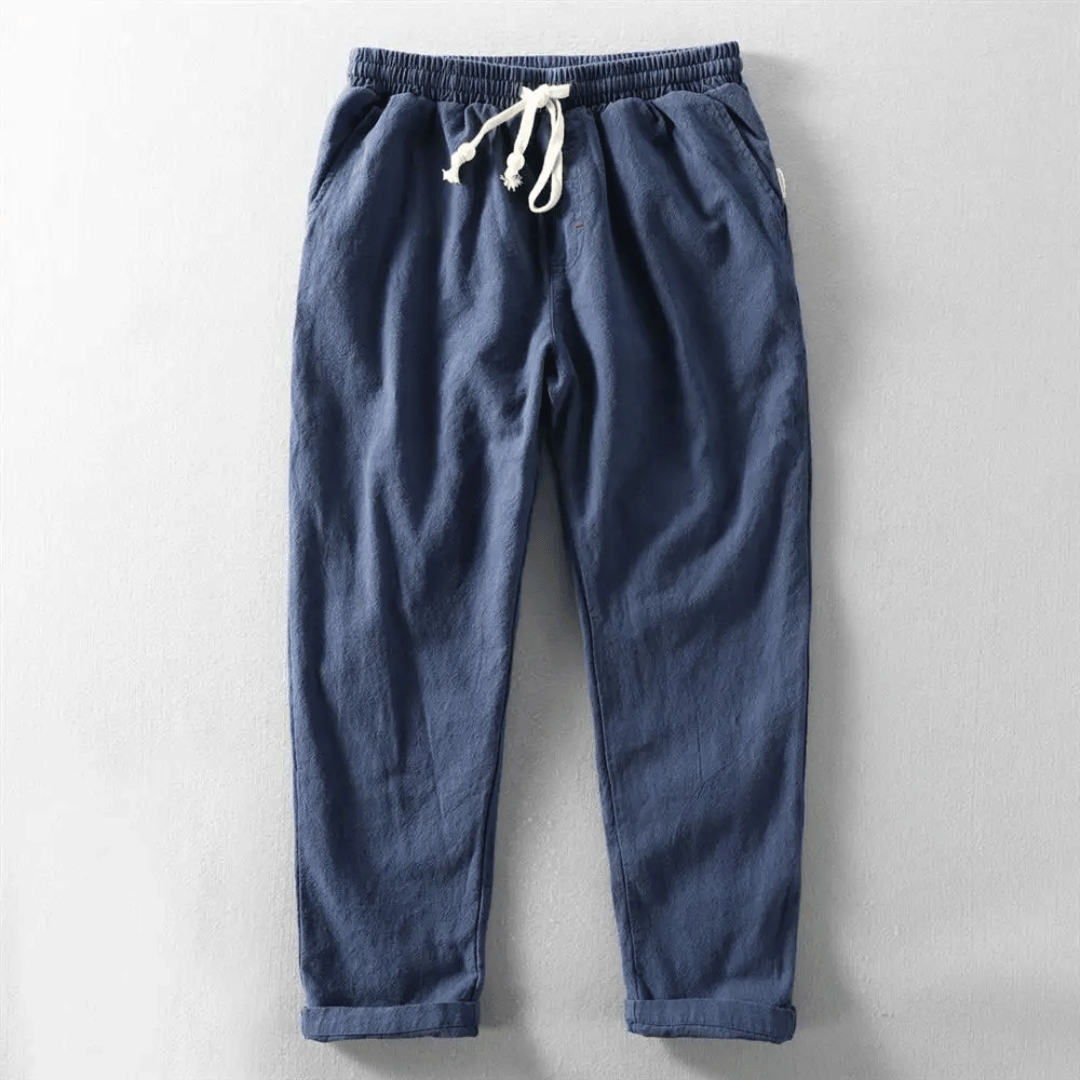 Theo | Men's Linen Drawstring Casual Trousers