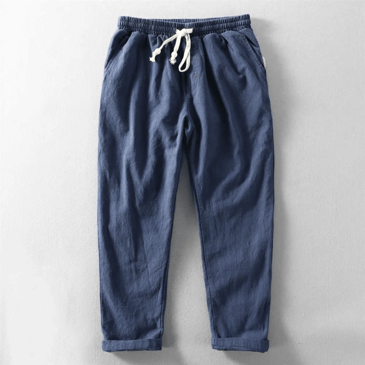Theo | Men's Linen Drawstring Casual Trousers