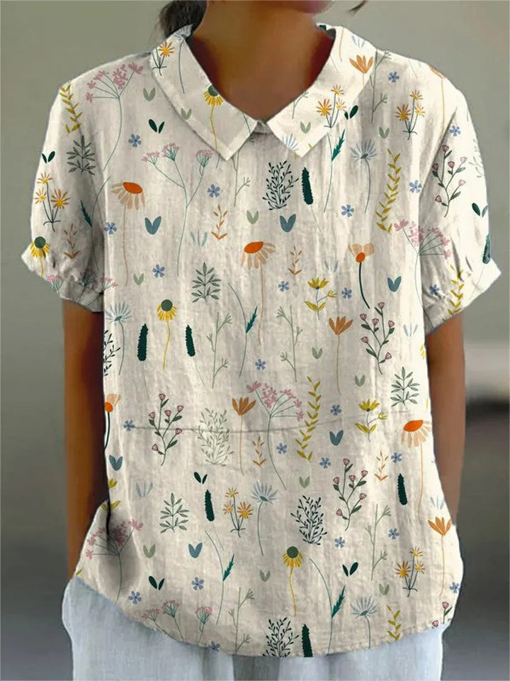 Elina | Women's Floral Short Sleeve Lightweight Blouse
