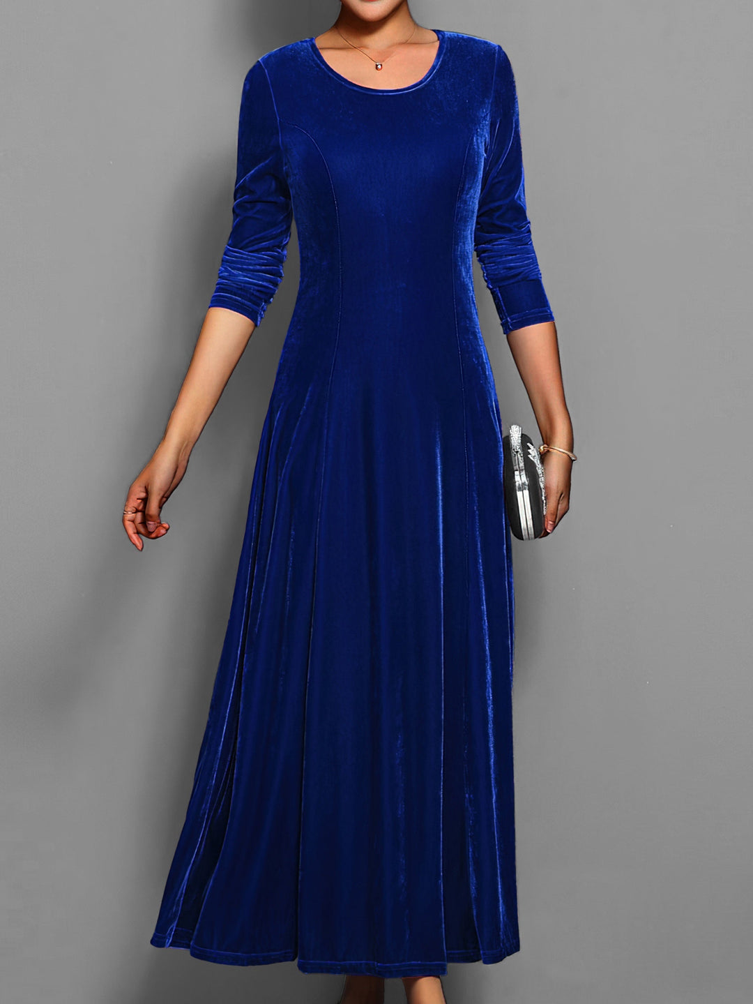 Valeria | Women's Long Sleeve Velvet Maxi Dress