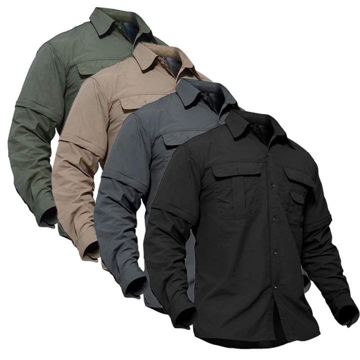 Men's Outdoor Shirt Zip Off Sleeves Quick-Drying UV-Protection