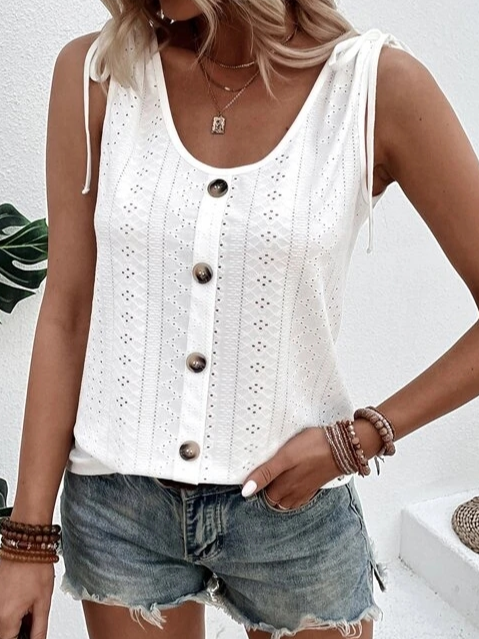 Kaia | Women's Sleeveless Button Up Casual Tank Top