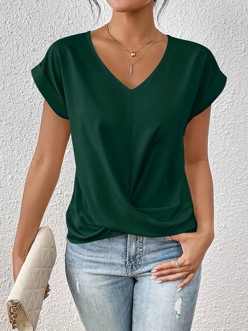 Soraya | Women's V-Neck Short Sleeve Lightweight Summer Top