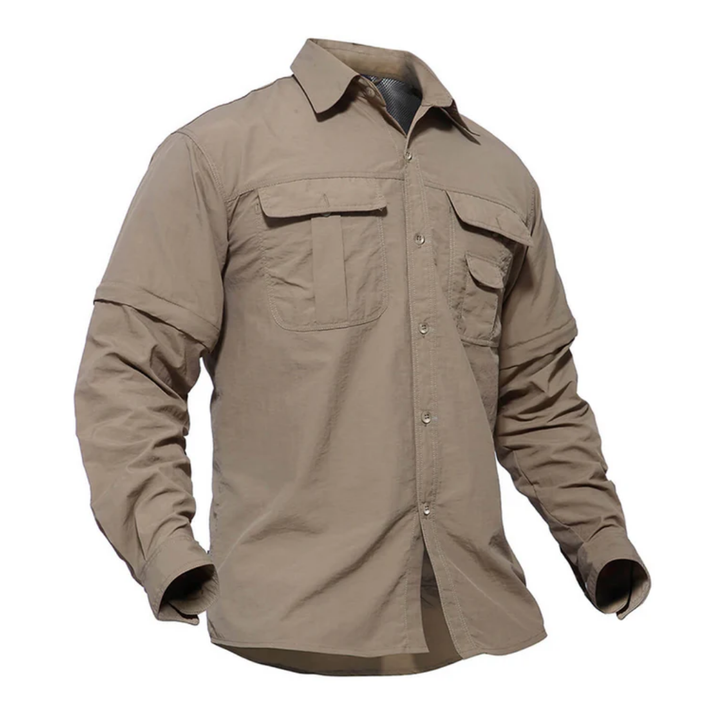 Men's Outdoor Shirt Zip Off Sleeves Quick-Drying UV-Protection