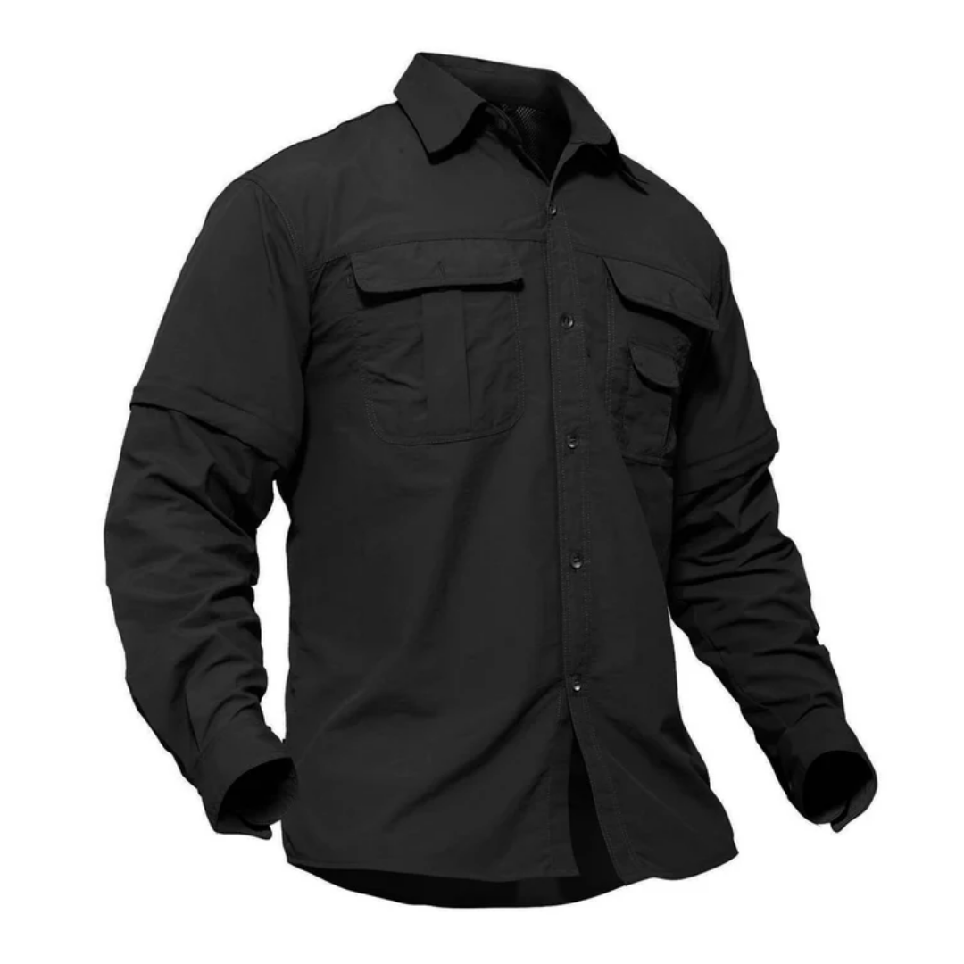 Men's Outdoor Shirt Zip Off Sleeves Quick-Drying UV-Protection