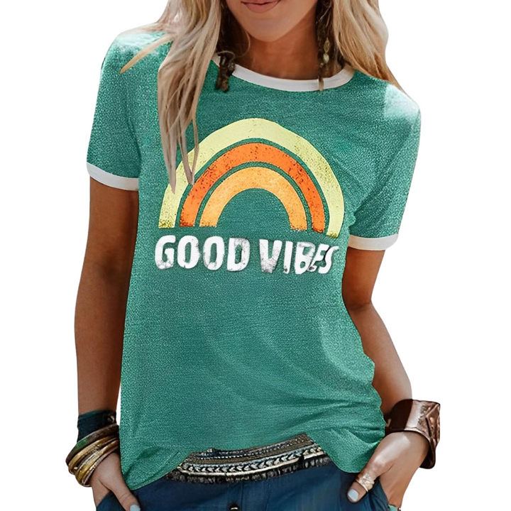 Nova | Women's Vintage Rainbow Print Graphic Tee