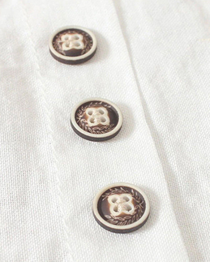 Elin | Women's Linen Button Detail Relaxed Fit Tunic Blouse