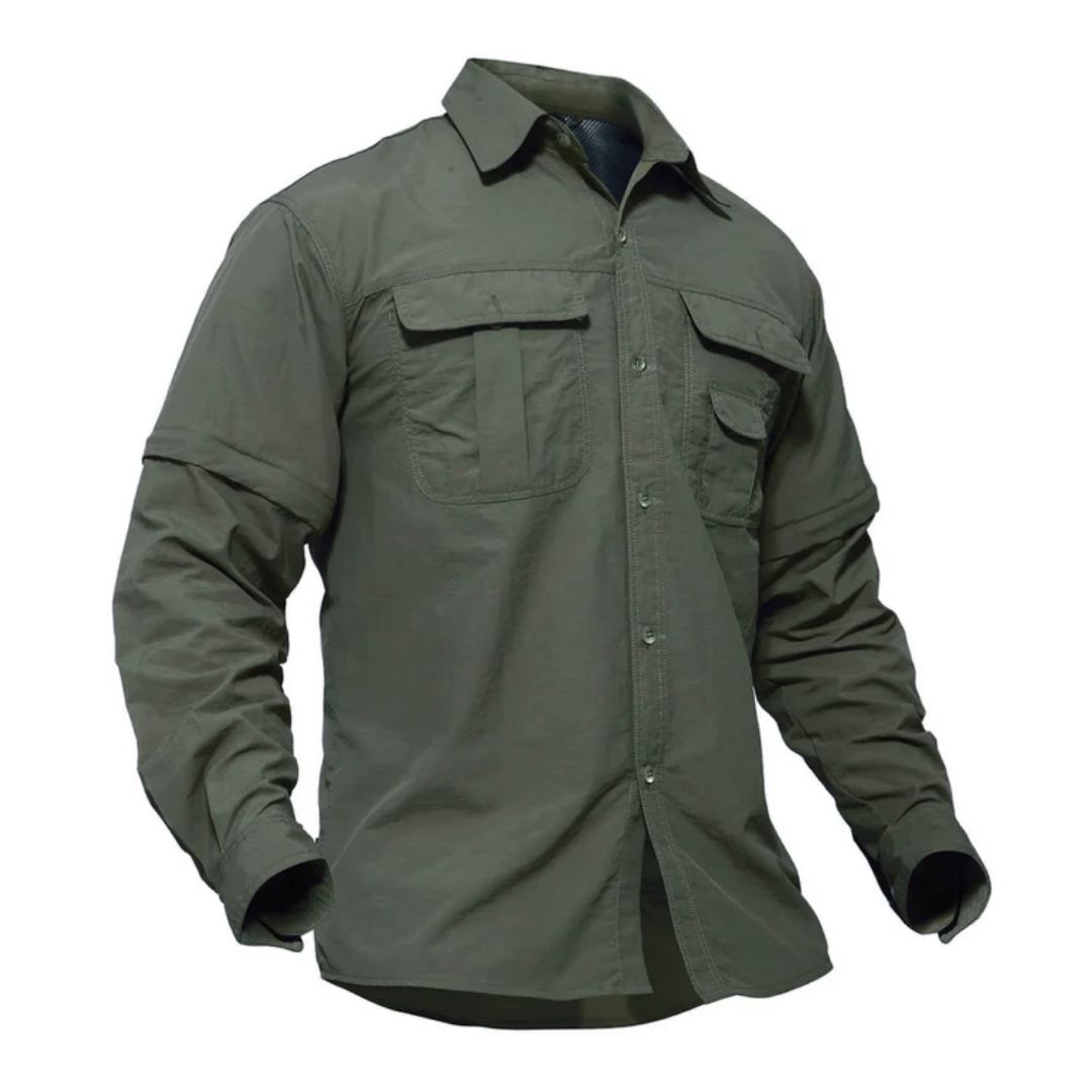 Men's Outdoor Shirt Zip Off Sleeves Quick-Drying UV-Protection