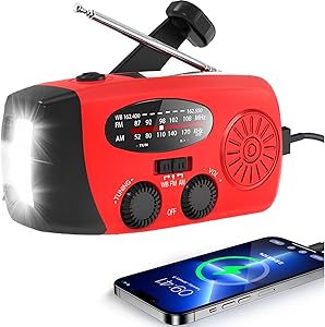 Emergency Radio Power Bank Torch Solar Hand Crank Weather