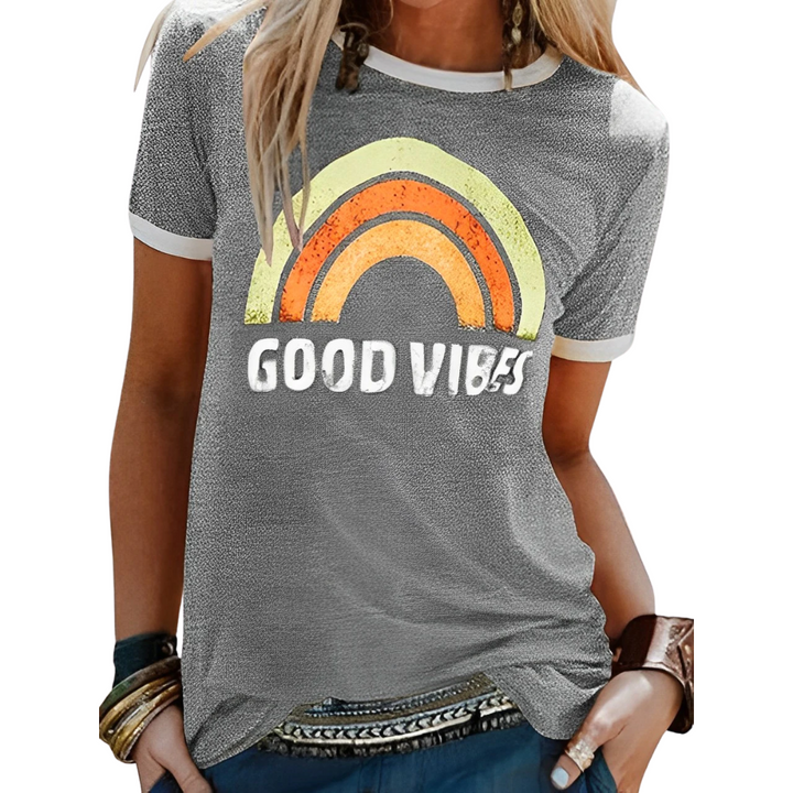 Nova | Women's Vintage Rainbow Print Graphic Tee