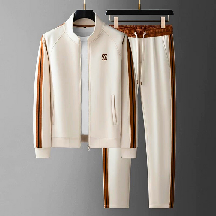 Damon | Men's Striped Zip Athletic Tracksuit Set