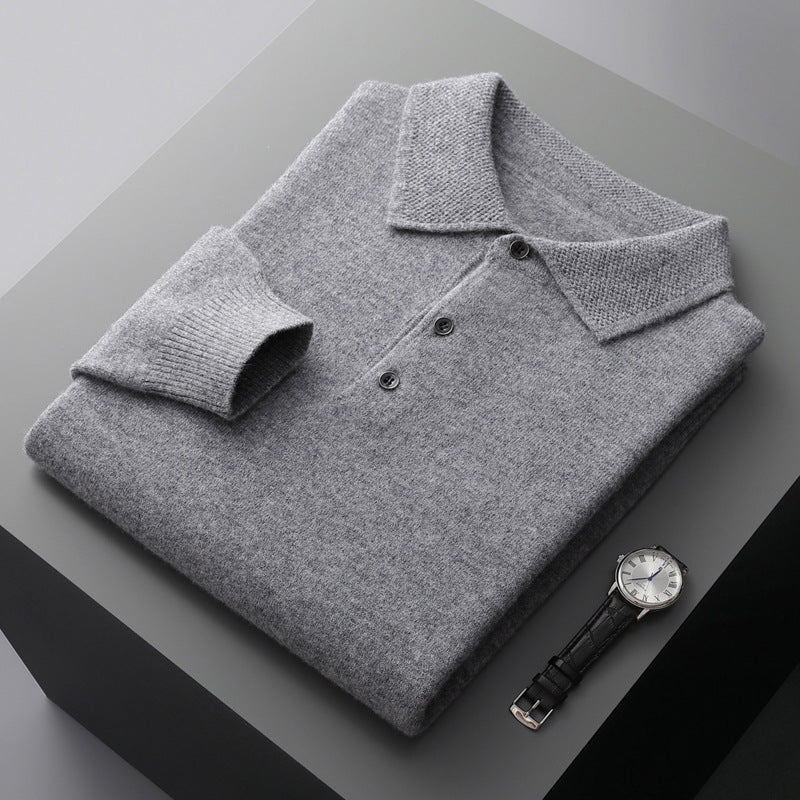 Tristan | Men's Knit Long Sleeve Polo Shirt