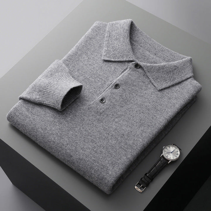 Tristan | Men's Knit Long Sleeve Polo Shirt
