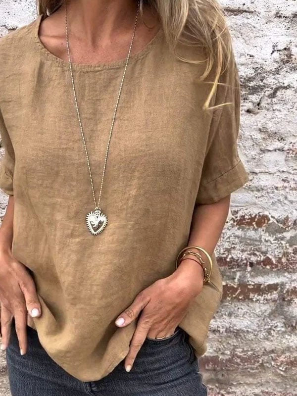 Elva | Women's Relaxed Fit Crew Neck Blouse