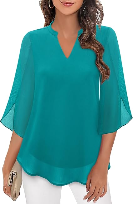 Sophia | Women's Chiffon Bell Sleeve Blouse
