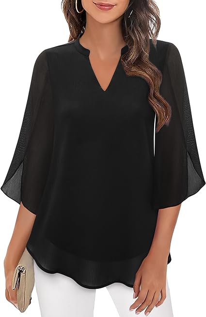 Sophia | Women's Chiffon Bell Sleeve Blouse