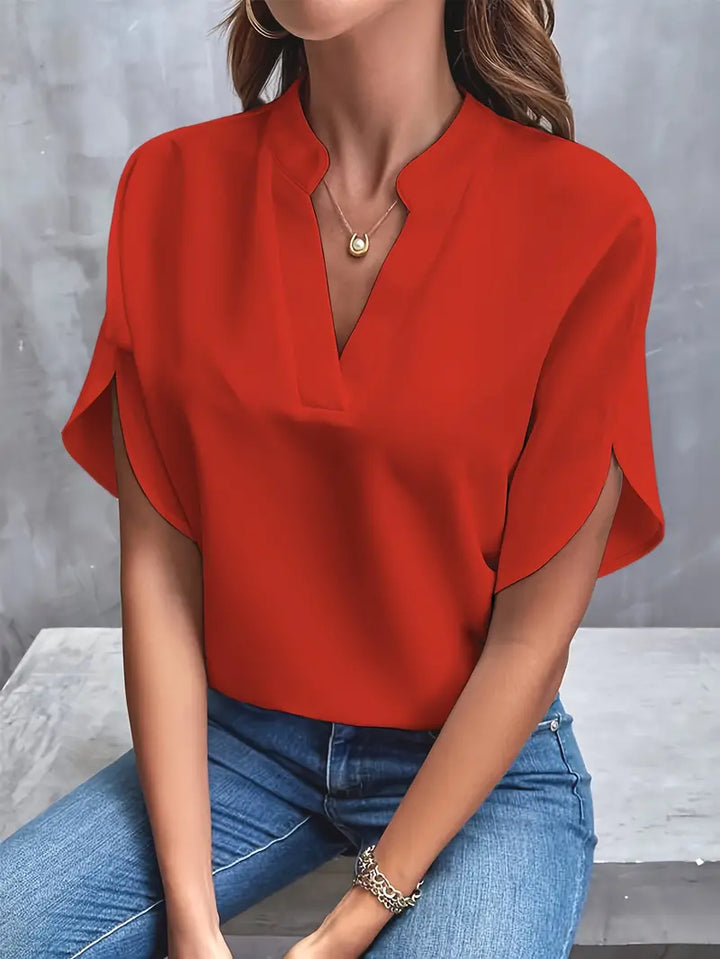 Mila | Women's Elegant V-Neck Split Sleeve Blouse