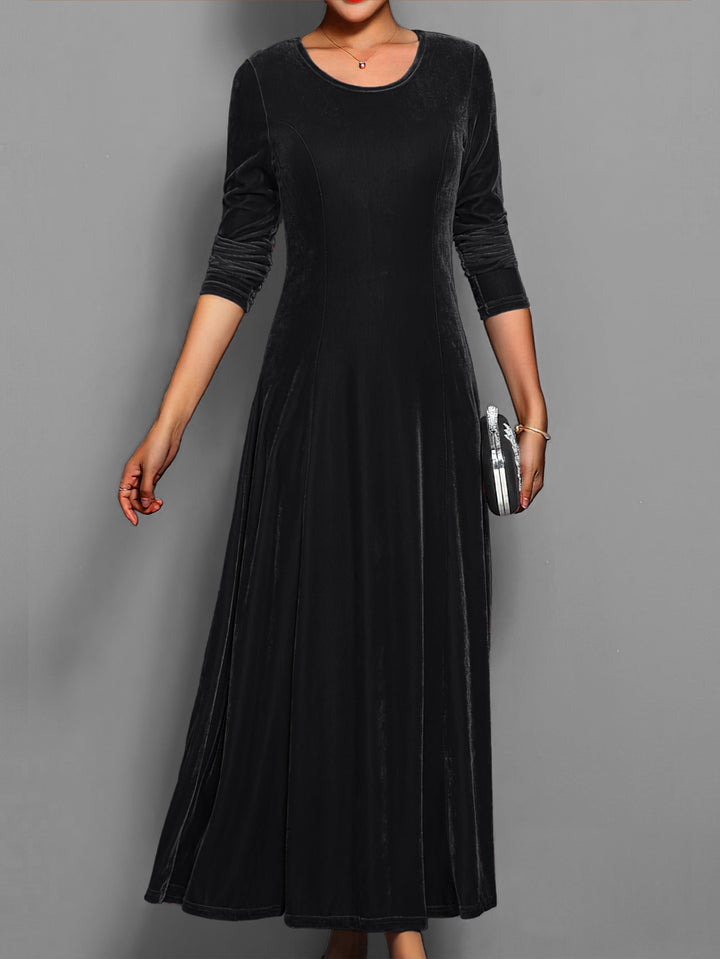 Valeria | Women's Long Sleeve Velvet Maxi Dress