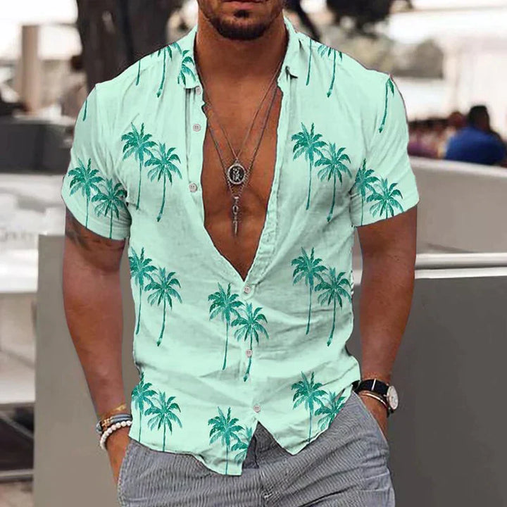 Kai | Men's Tropical Print Short Sleeve Shirt