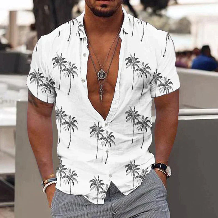 Kai | Men's Tropical Print Short Sleeve Shirt