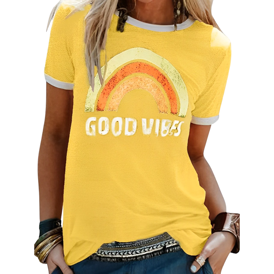 Nova | Women's Vintage Rainbow Print Graphic Tee