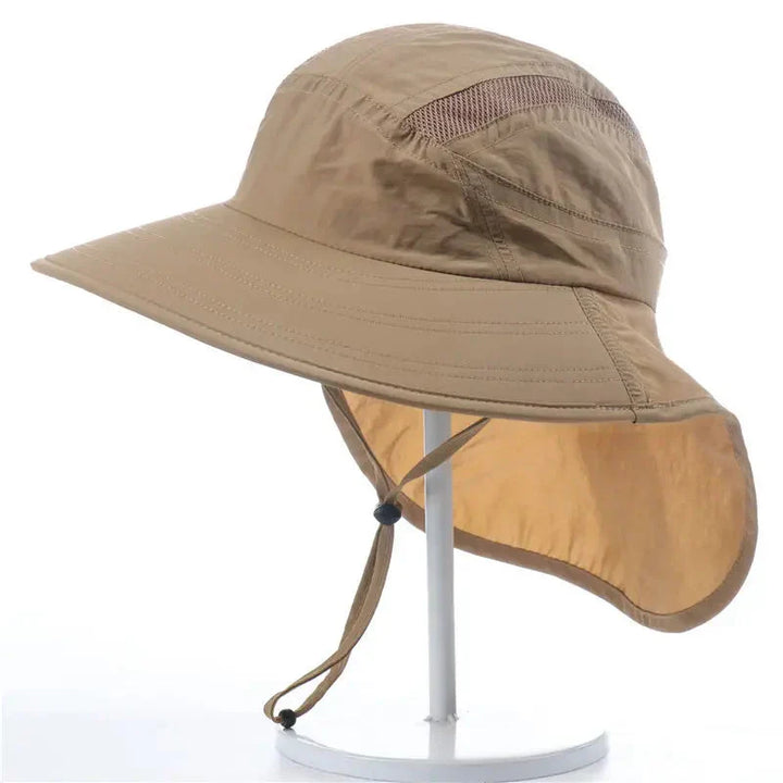 Wide Brim Sun Hat Neck Flap UV-Protection Lightweight Outdoor