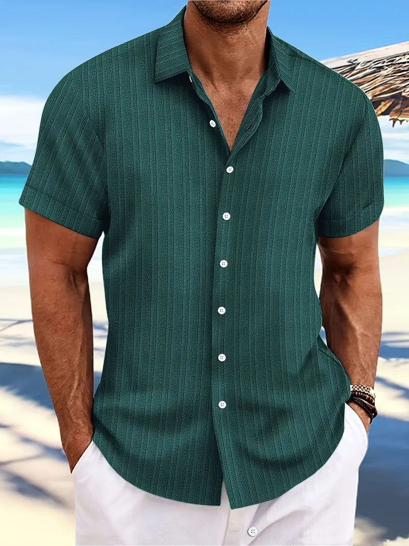 Marco | Men's Textured Short Sleeve Button Shirt