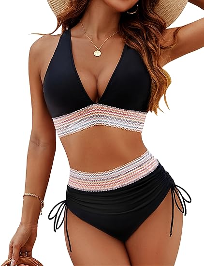 Elara | Women's High Rise Adjustable Tie Bikini Set