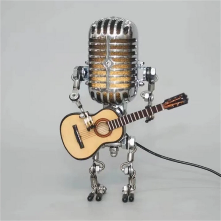 Guitar Lamp Robot LED Light – Unique Music Decor, USB or Battery Powered for Bedroom, Desk & Studio