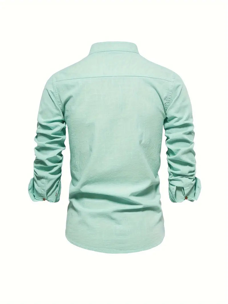 Soren | Men's Stand Collar Button-Up Casual Shirt