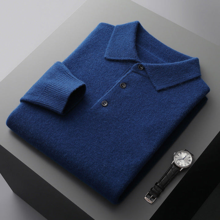 Tristan | Men's Knit Long Sleeve Polo Shirt