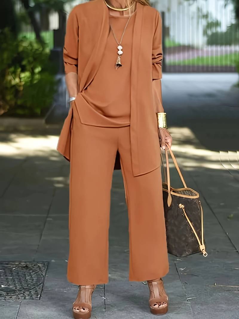 Elara | Women's Open Front Elegant Three Piece Set