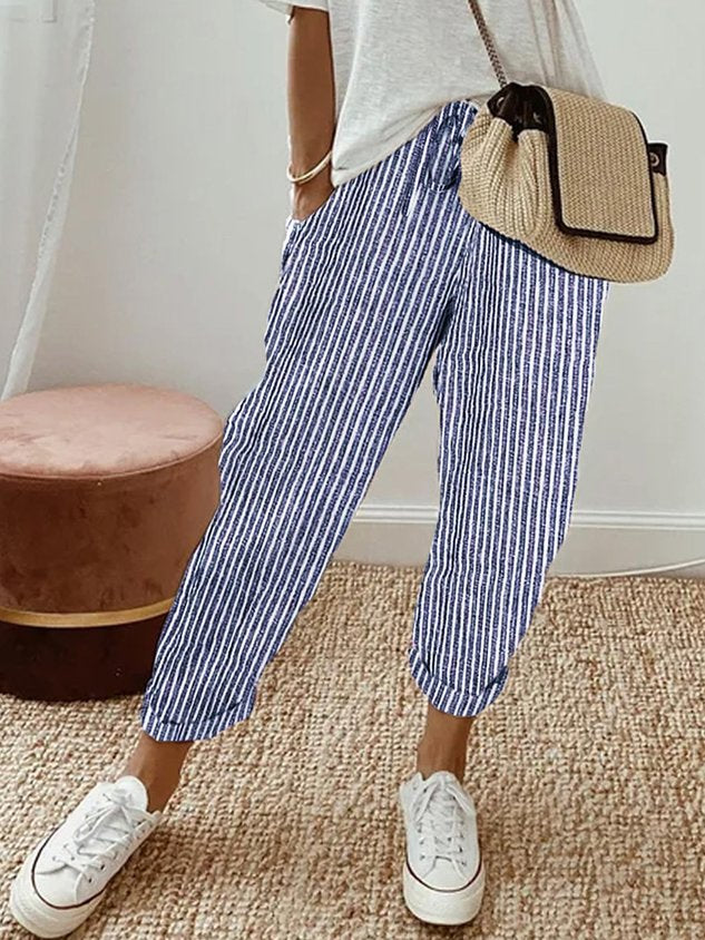 Nella | Women's Drawstring Linen Relaxed Pants