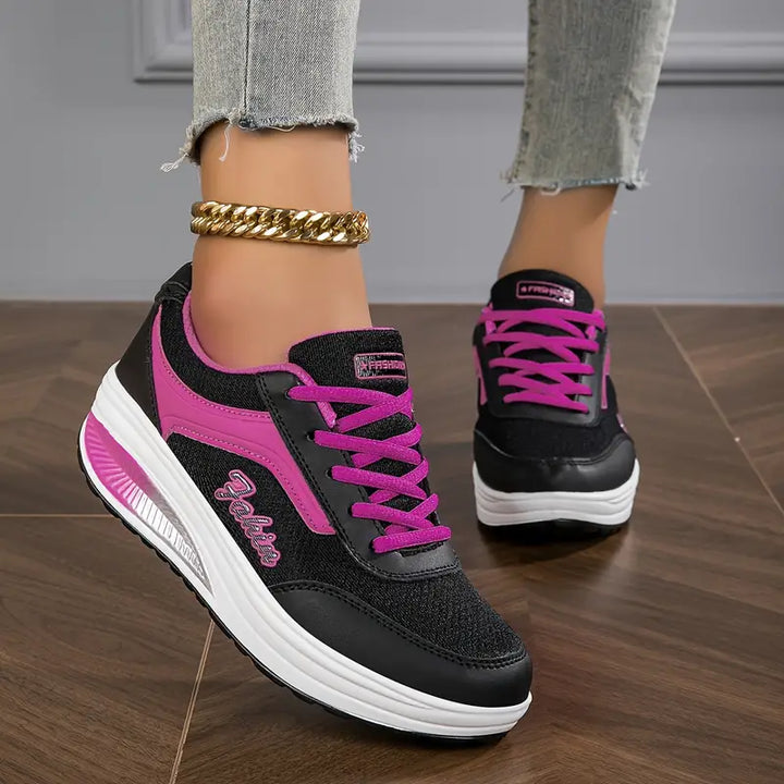 Zara | Women's Cushioned Platform Lace-Up Sneakers