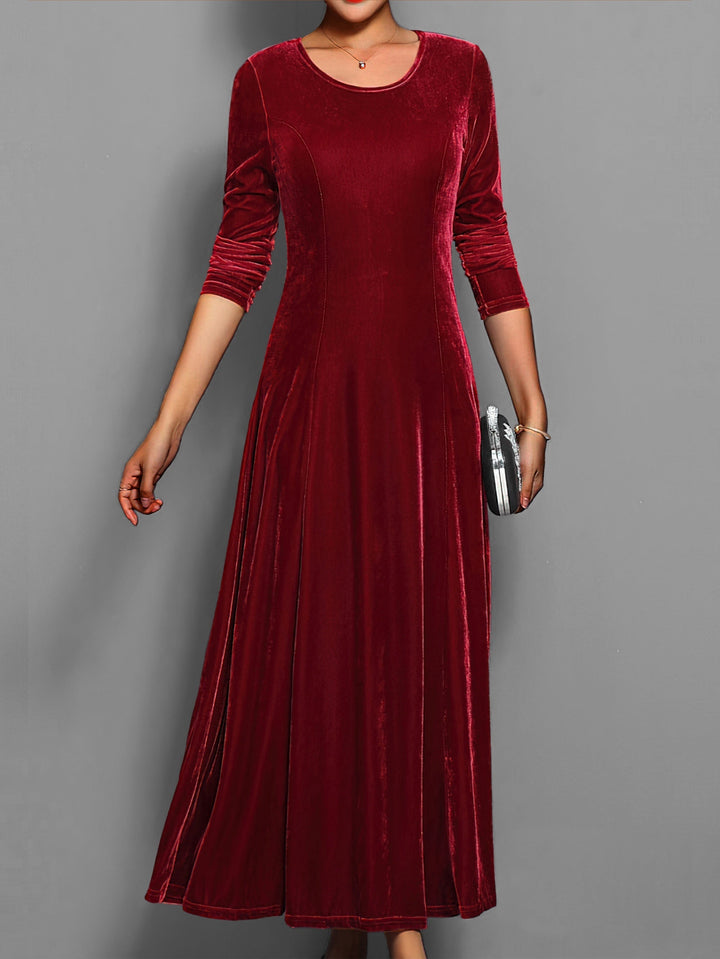 Valeria | Women's Long Sleeve Velvet Maxi Dress