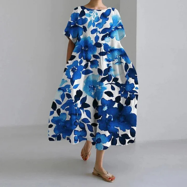 Elara | Women's Loose Floral Boho Midi Dress
