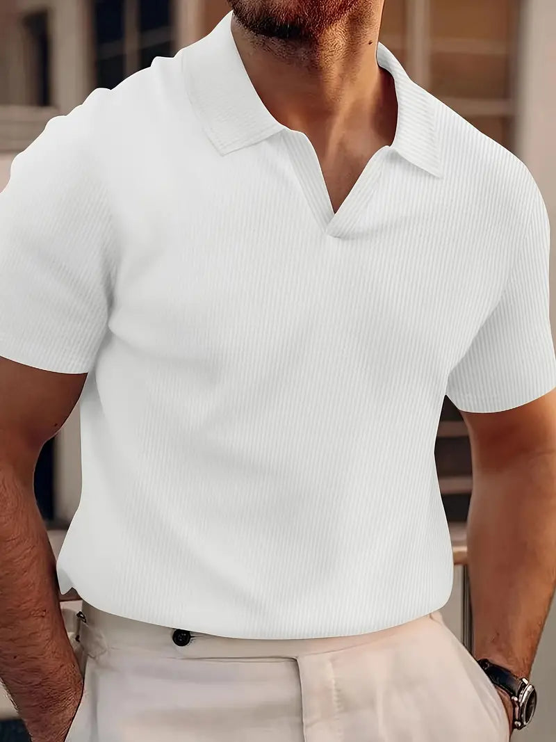 Santino | Men's Textured Knit Short Sleeve Polo Shirt