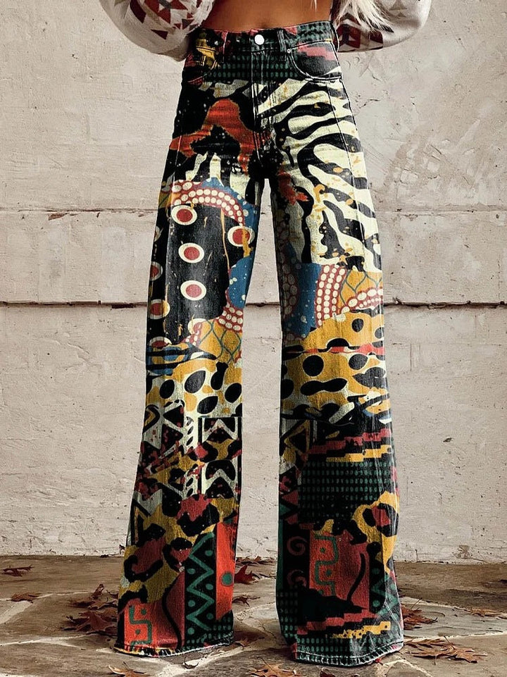 Carmen | Women's Floral Wide-Leg Flare Jeans
