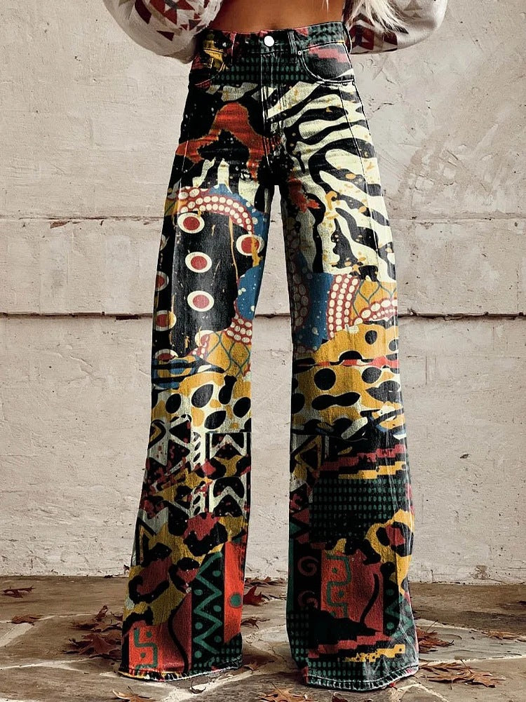 Soraya | Women's Floral High-Rise Flared Denim Jeans