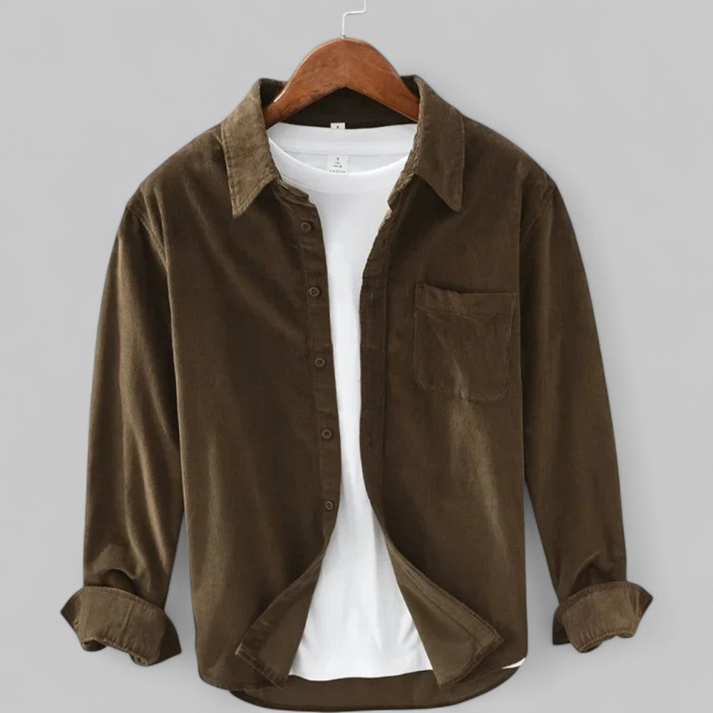 Ethan | Men's Retro Corduroy Button-Up Shirt