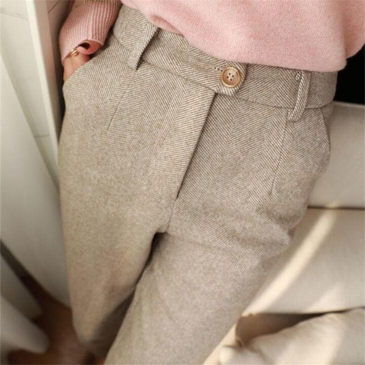 Henry | Men's Structured Herringbone Wool Trousers