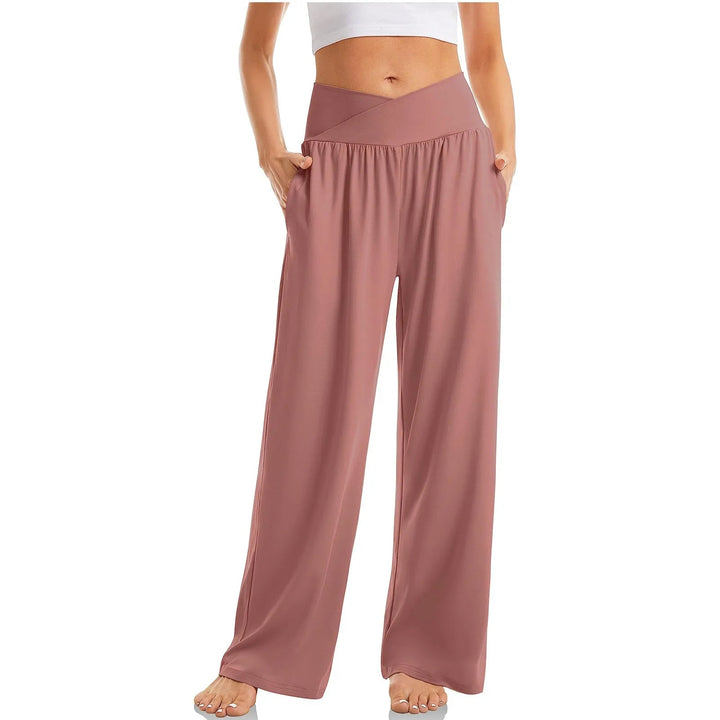 Rhea | Women's Crossover High-Waist Wide-Leg Pants