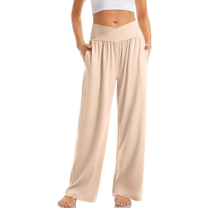 Rhea | Women's Crossover High-Waist Wide-Leg Pants