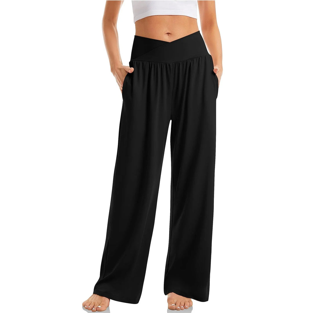 Rhea | Women's Crossover High-Waist Wide-Leg Pants