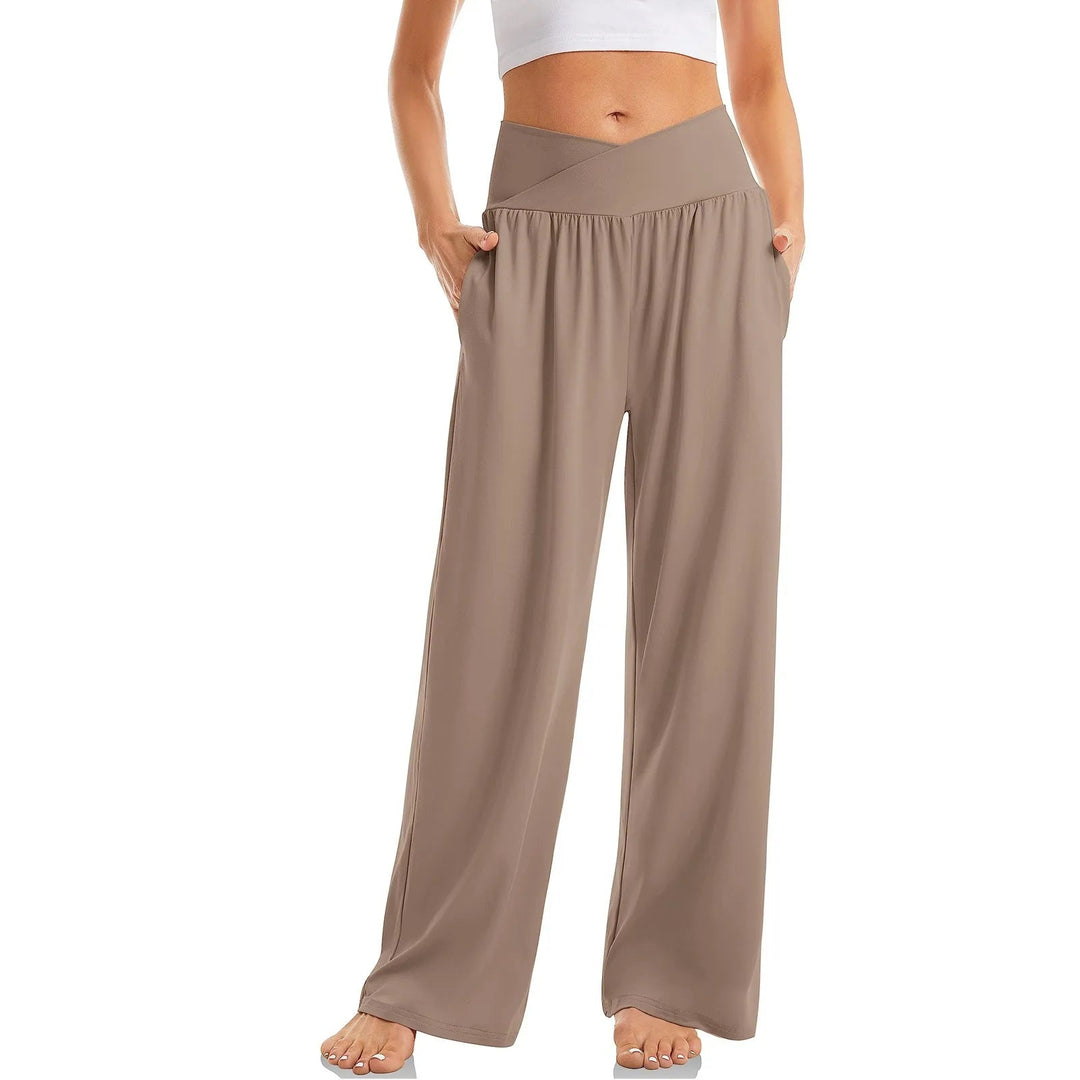 Rhea | Women's Crossover High-Waist Wide-Leg Pants