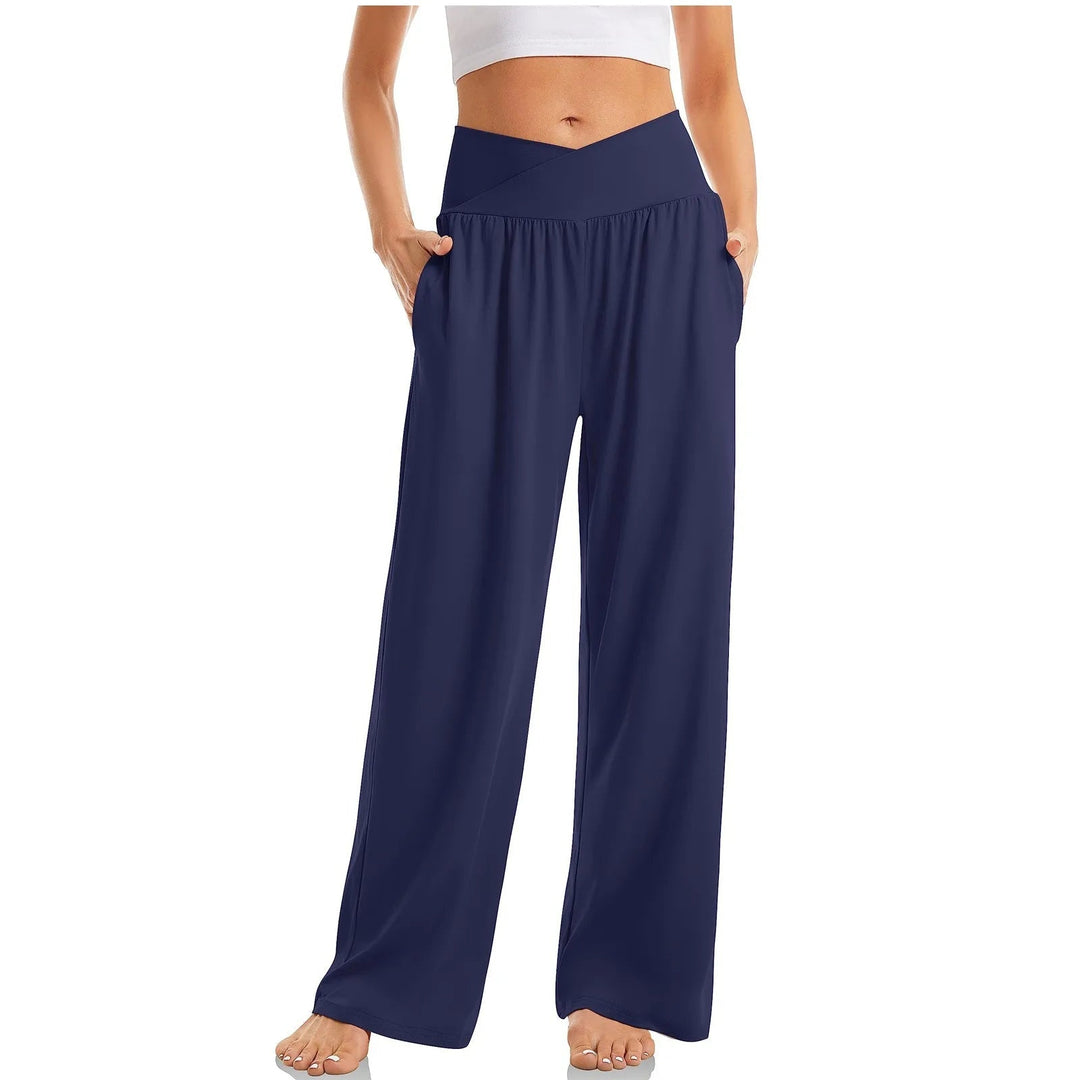 Rhea | Women's Crossover High-Waist Wide-Leg Pants