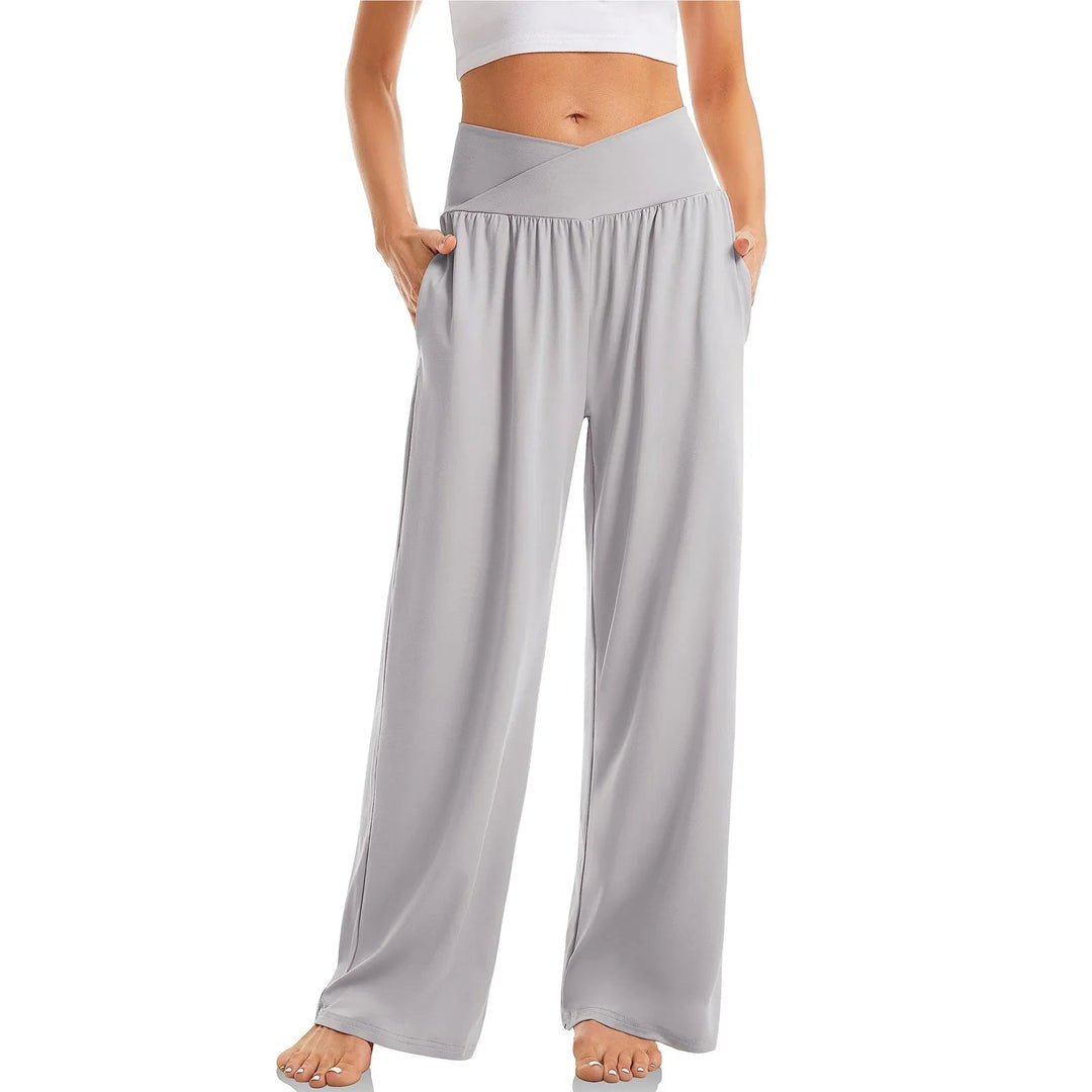 Rhea | Women's Crossover High-Waist Wide-Leg Pants