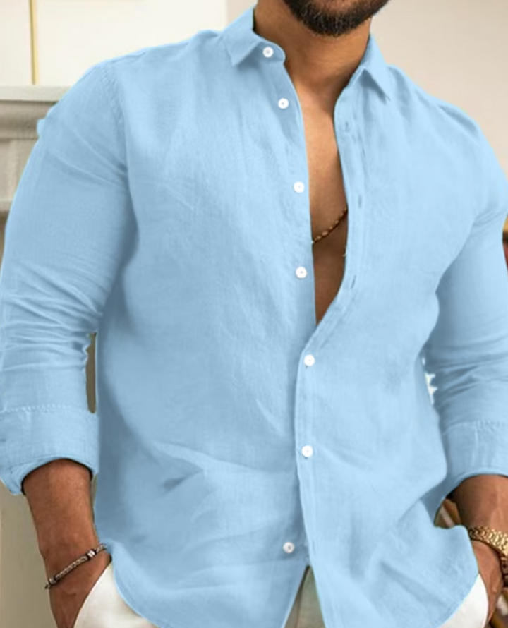 Ronan | Men's Linen Blend Button-Up Casual Shirt