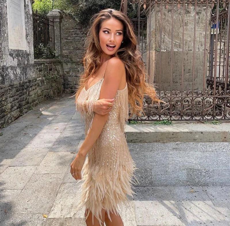 Celeste | Women's Sequin Fringe Party Style Mini Dress